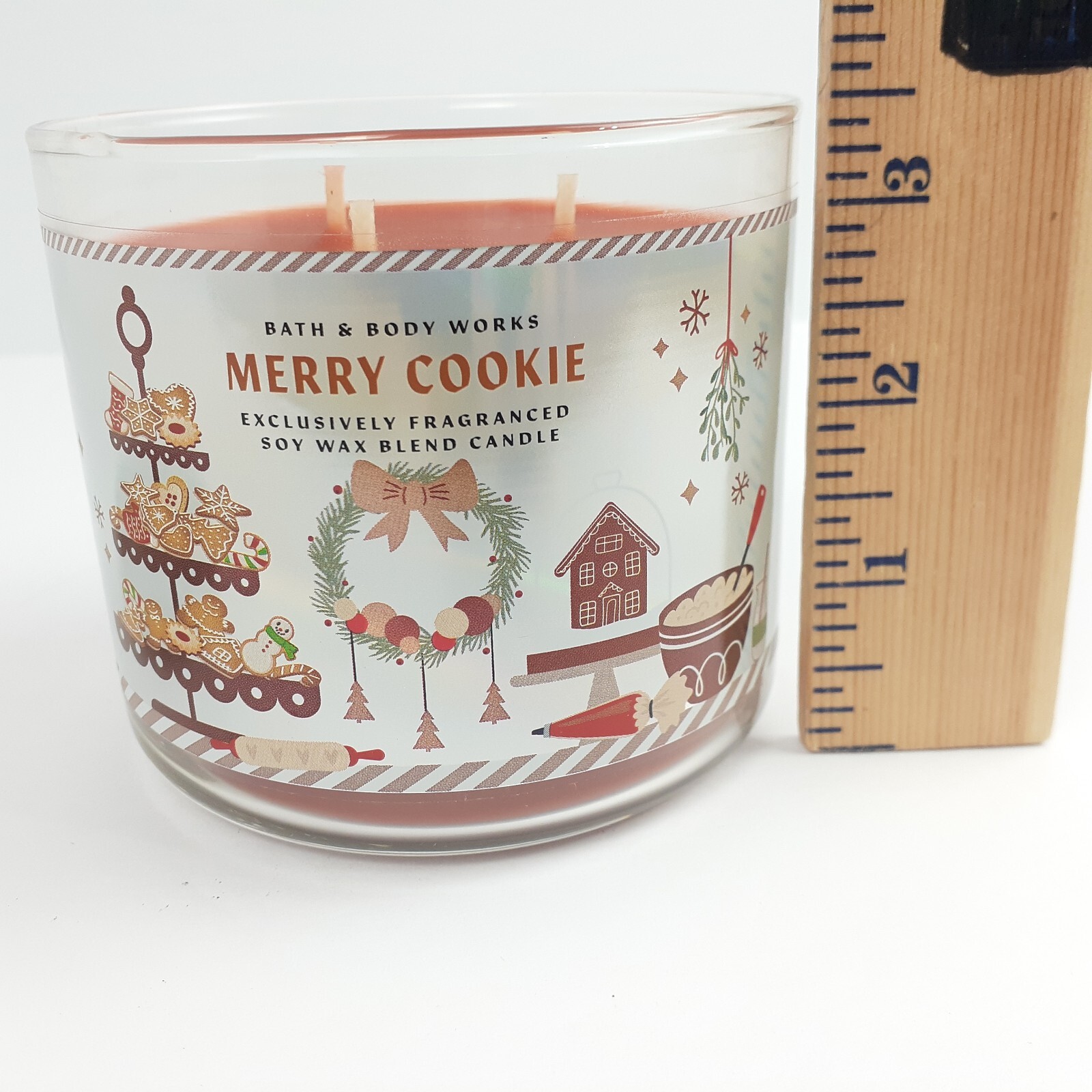 Bath & Body Works Merry Cookie Scented 3 WICK CANDLE Burns 25-45 Hrs 14.5oz