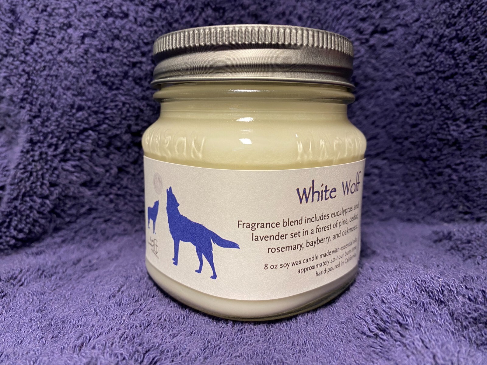 White Wolf handmade 8 oz. soy wax candle – Witcher – Ghost – Game of Thrones