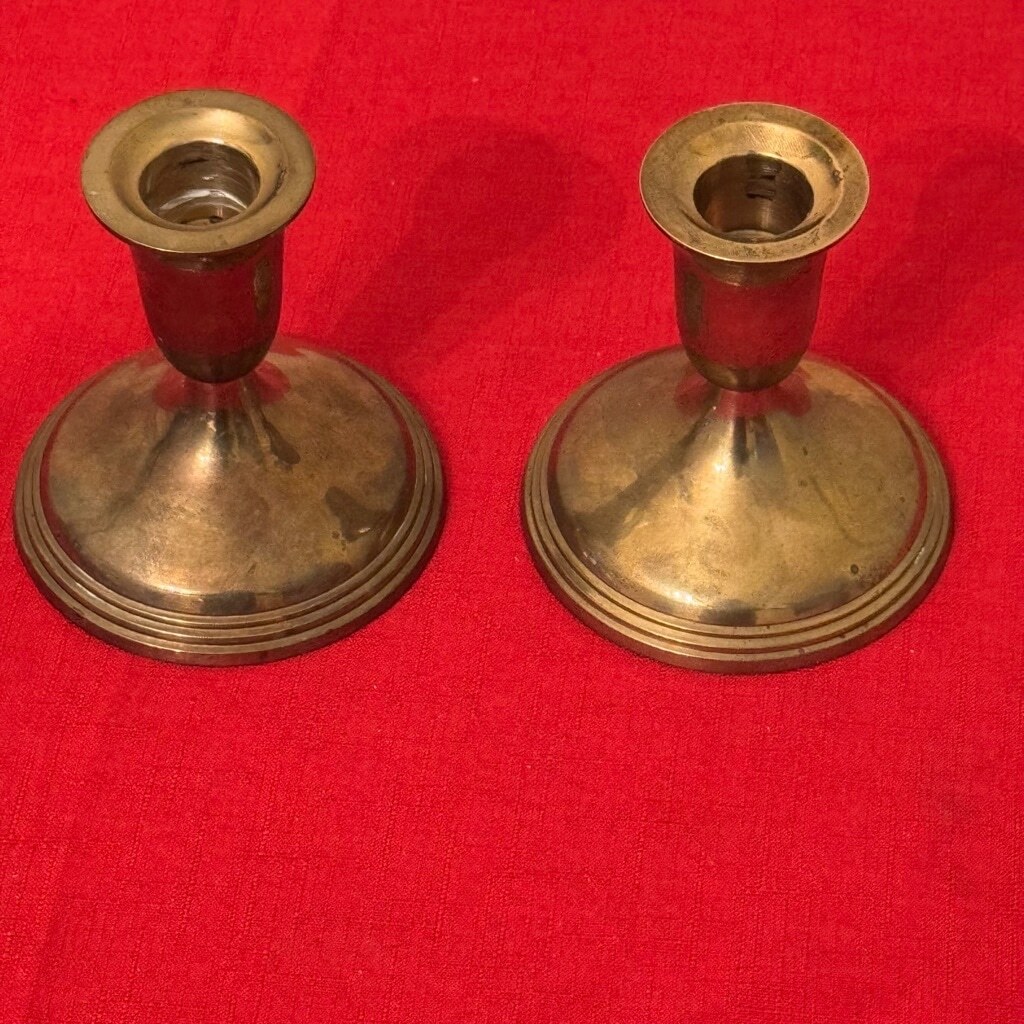 Vintage Brass Copper 3″ Candle Holder Made in India