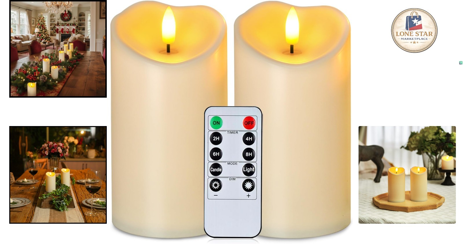 Realistic Flickering Flameless Candles, Dark Ivory – Waterproof & Remote Enabled