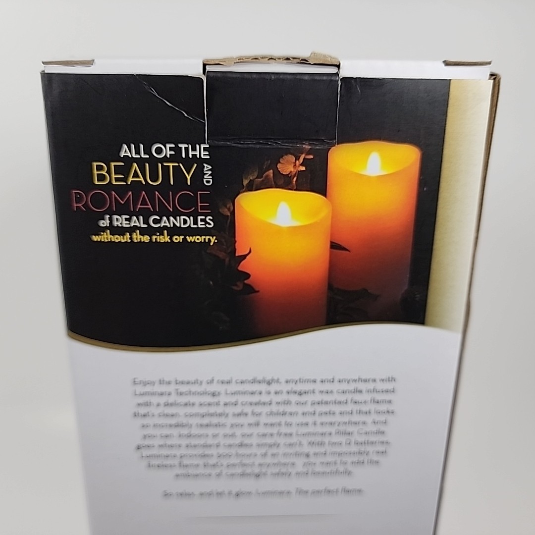 Luminara 8” Dark Brown Real-Flame Effect Candle w/Remote Control