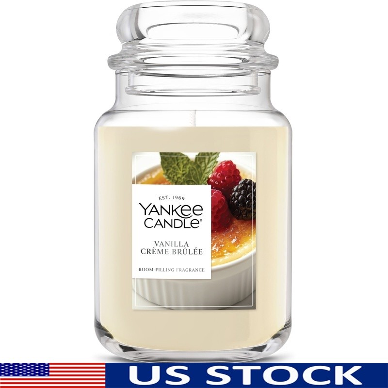 Large Jar Scented Candle Vanilla Crème Brûlée 150 Hours Long Lasting Fragrance