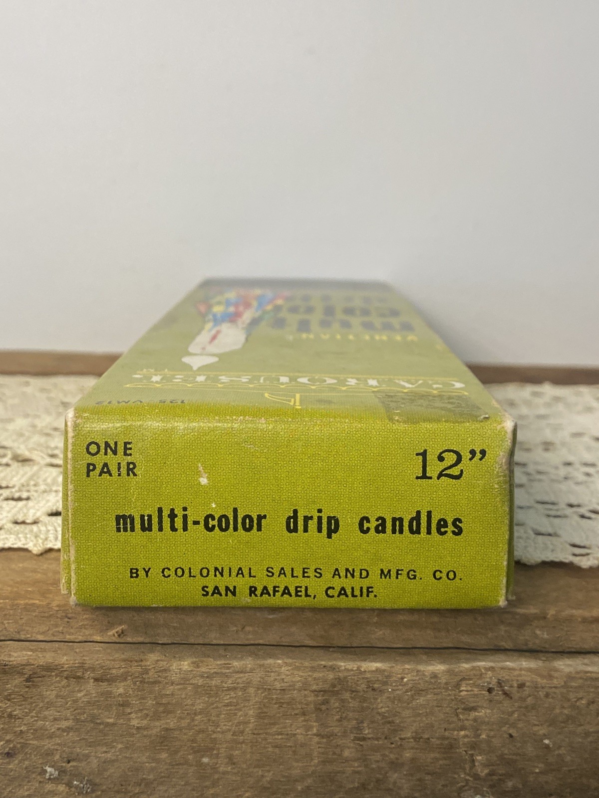 Vintage Venetian Drip Candle Multi-Color Rainbow 12” Taper Retro Home Decor (2)