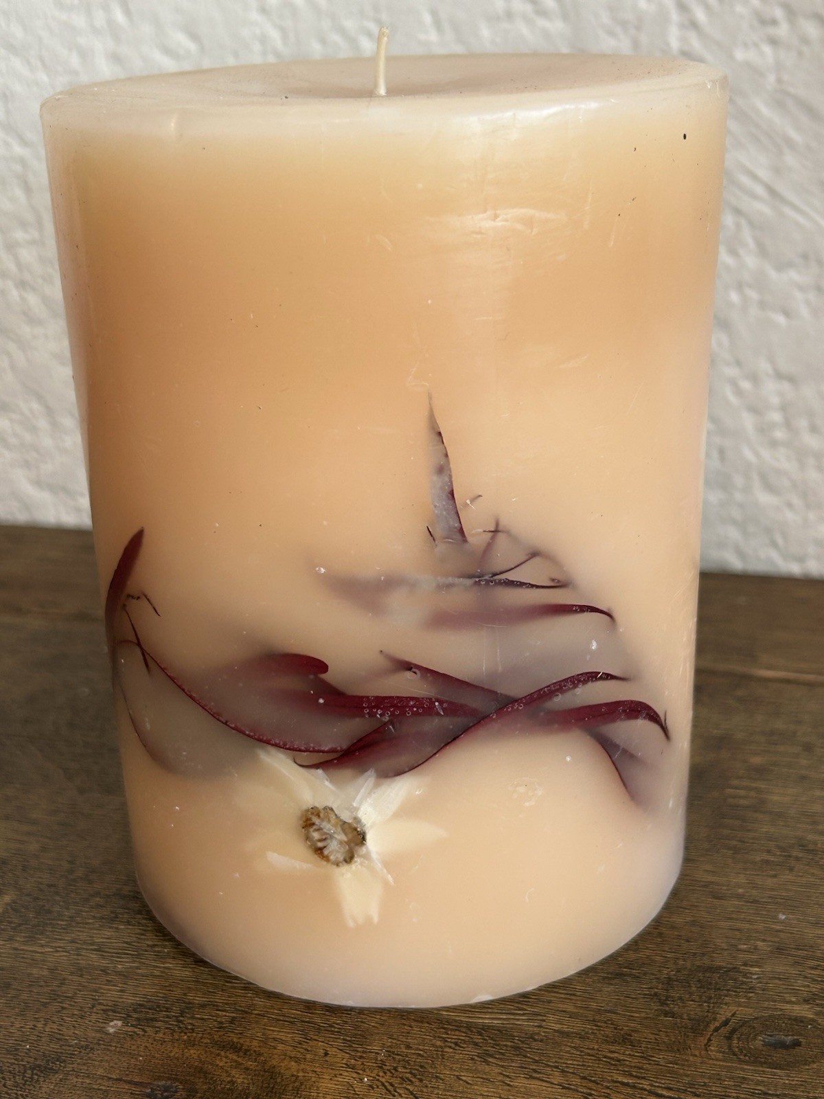 Botanical Large 6″ Round Candle with Exotic Flowers Made In El Salvador
