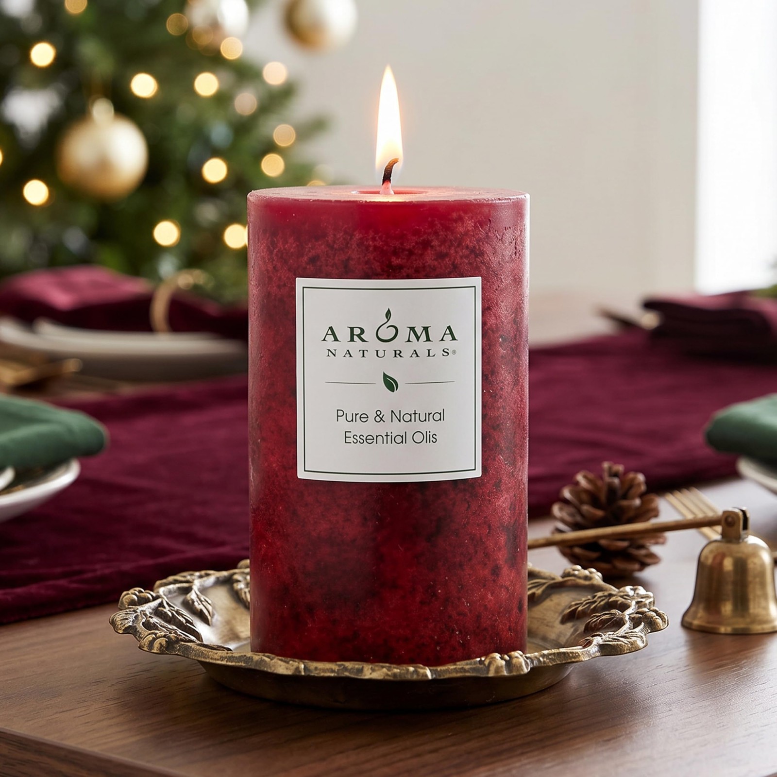 Aroma Naturals Holiday Orange, Clove and Cinnamon Essential Oil Scented Pilla…