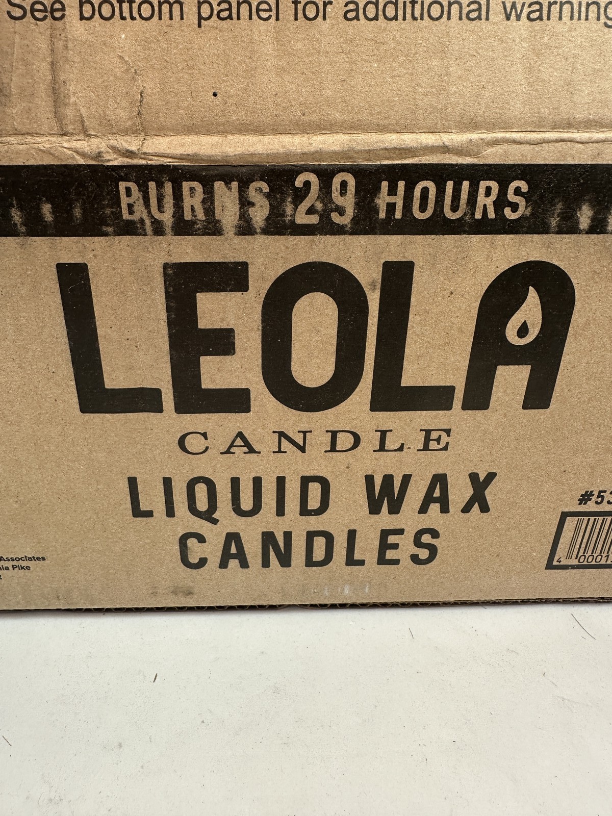 LEOLA 29 Hour Liquid Wax Candles Clear Disposable Paraffin Lamp Fuel Case of 36