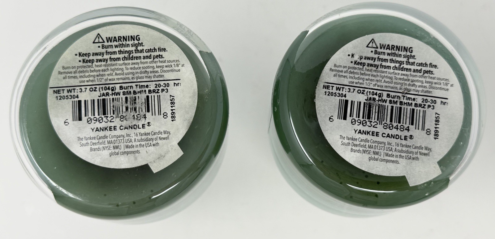 Yankee Candle BAHAMA BREEZE Small Housewarmer Jar, 3.7oz LOT OF 2