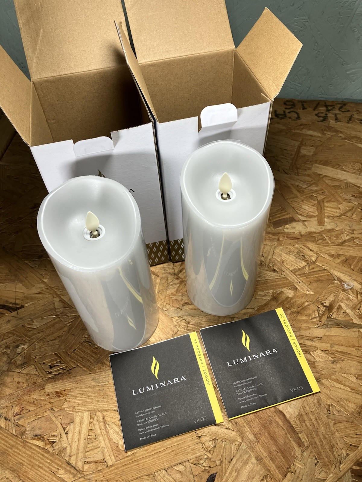Luminara LU5401 Set of 6 Gray Assorted Pillars 3 sizes Grey – New in Box