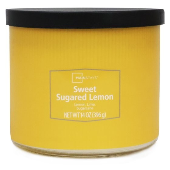 Mainstays 3-Wick Textured Wrap Sweet Sugared Lemon, 14-Ounce