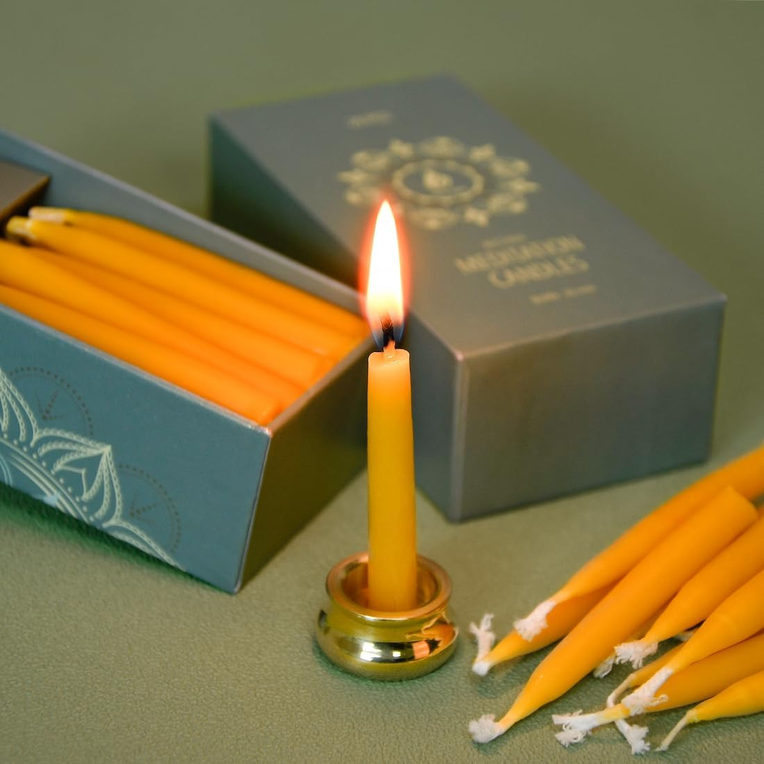20 Minute Pure Beeswax Candles, Dripless Meditation Candles, Mini Taper Candles,