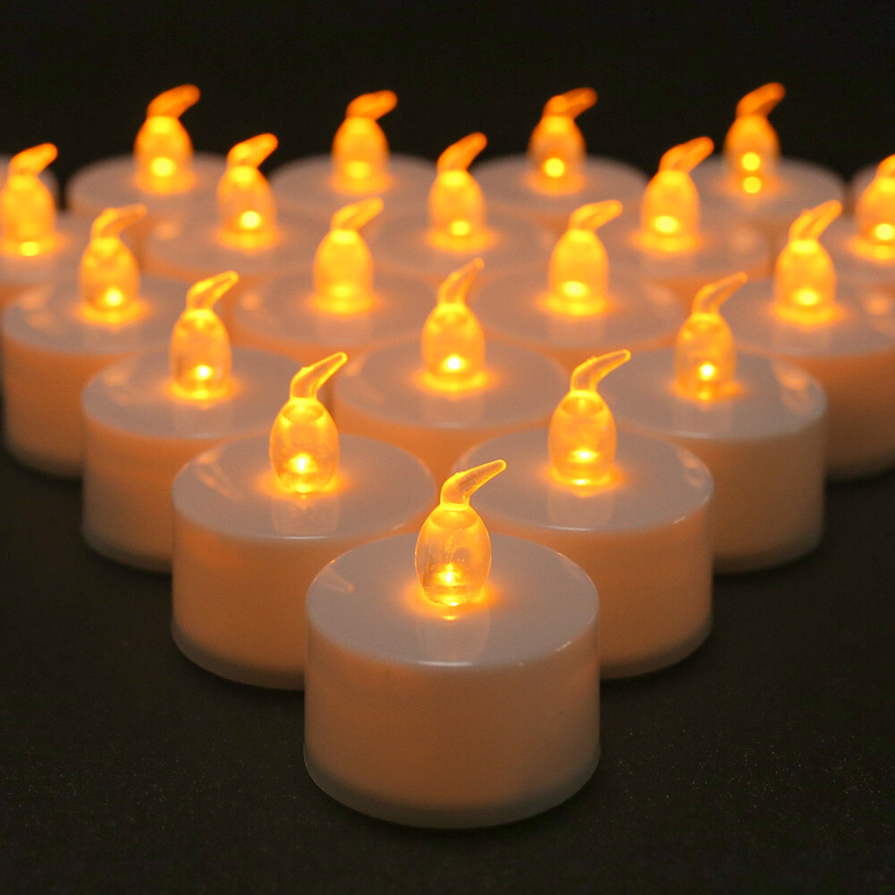 24 Pack LED Tea Lights Battery Operated Flickering Flameless Candles Party Decor