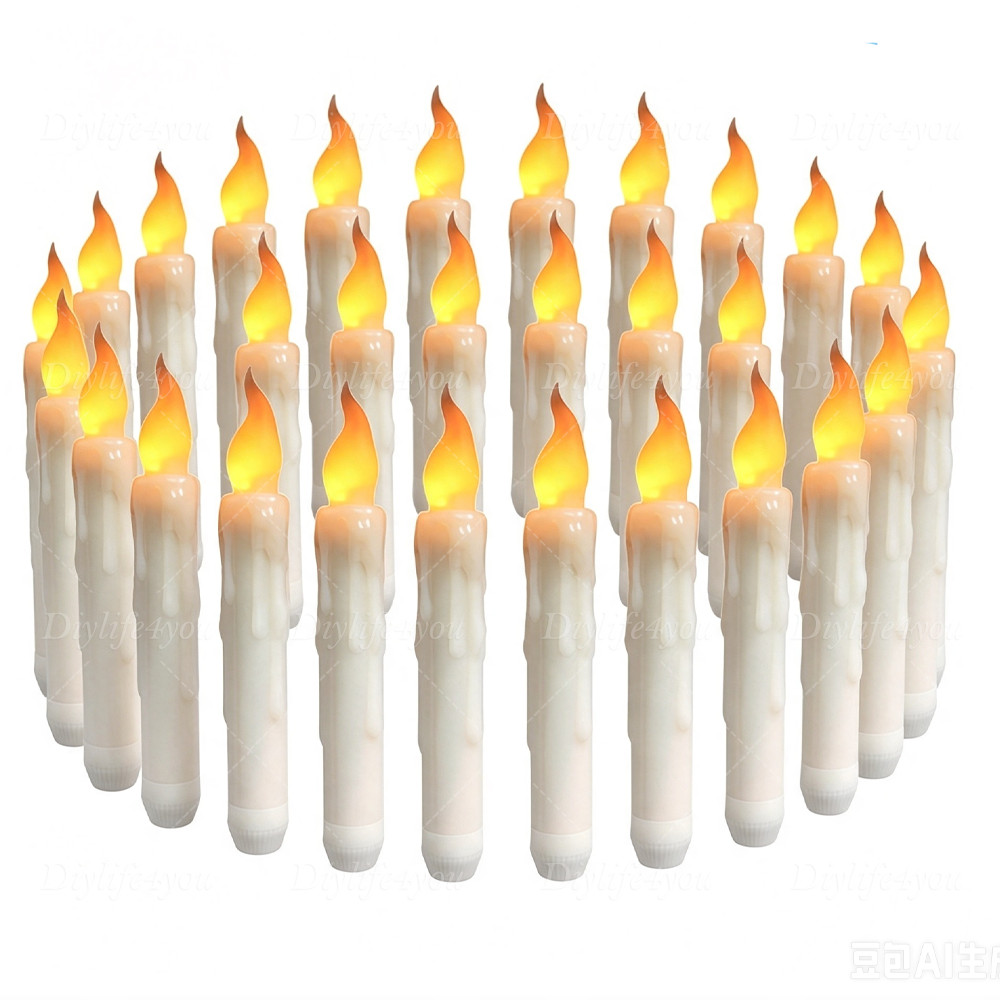 12PCS LED Flameless Flickering LED Taper Candles Battery Operated US Stock
