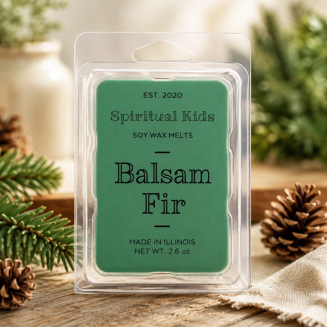 Balsam Fir Soy Wax Melts 2.6oz 6ct Hand Poured Essential Oil | CHRISTMAS GIFT
