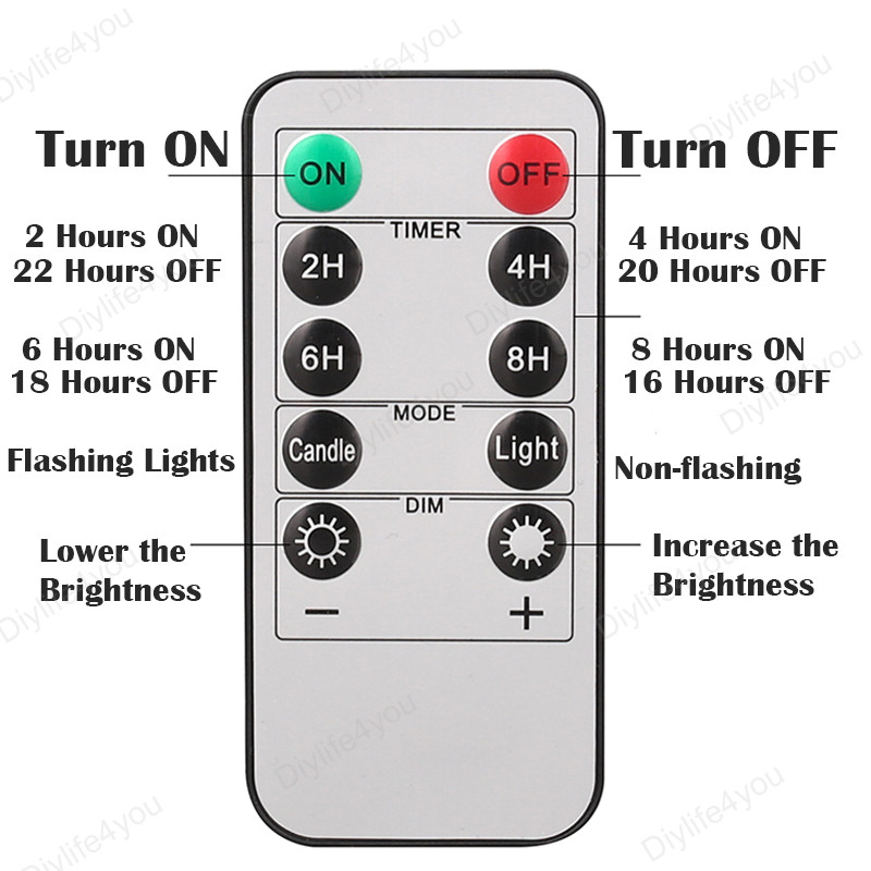 12Pack Flickering Flameless Taper Candles Light with Remote Control Timer Dimmer