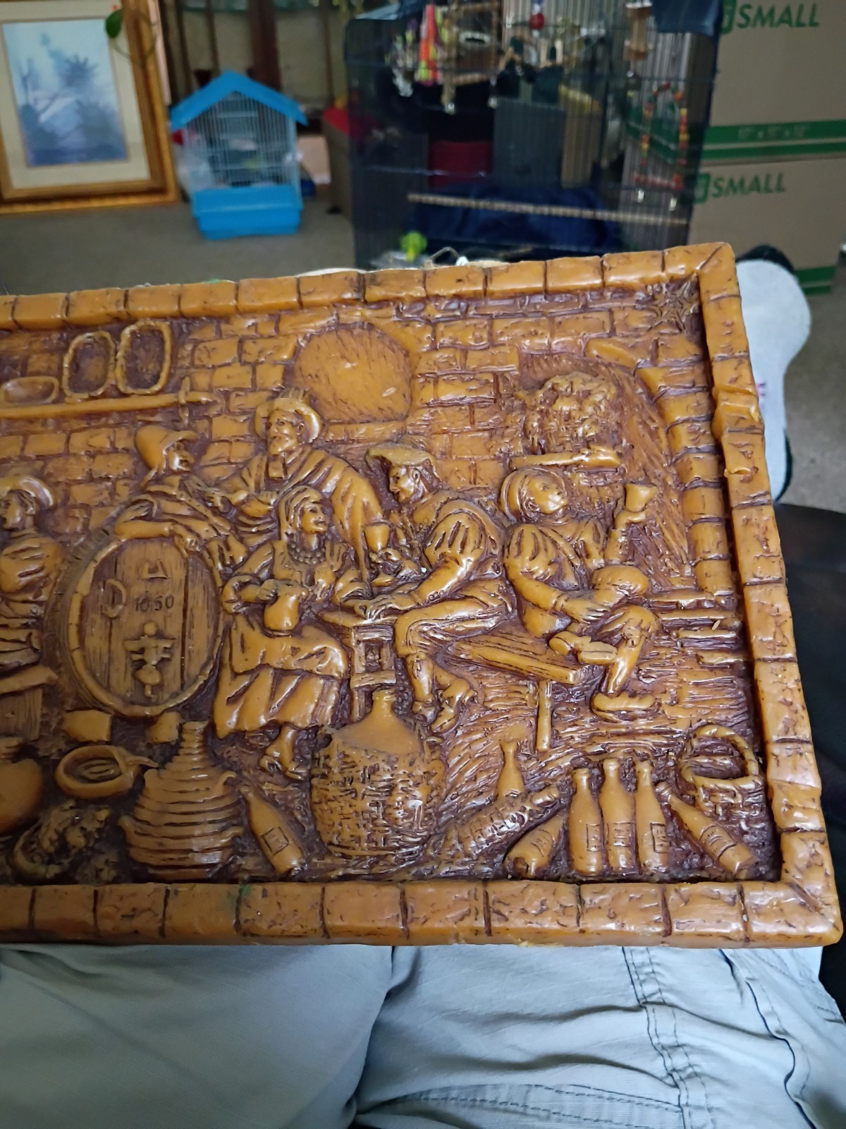 Vintage German 3D Wax Wall Art Big 13″x 10 –