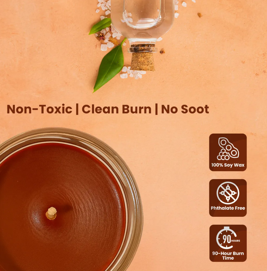 FPN Smoke Scented Odor Eliminating Candles Natural Soy Wax Candle Sandalwood-2Ct