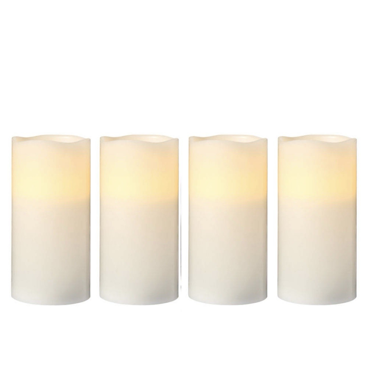 Kirkton House 4 Pc White Flamless LED Vanilla Scent Candle Set Christmas Holiday