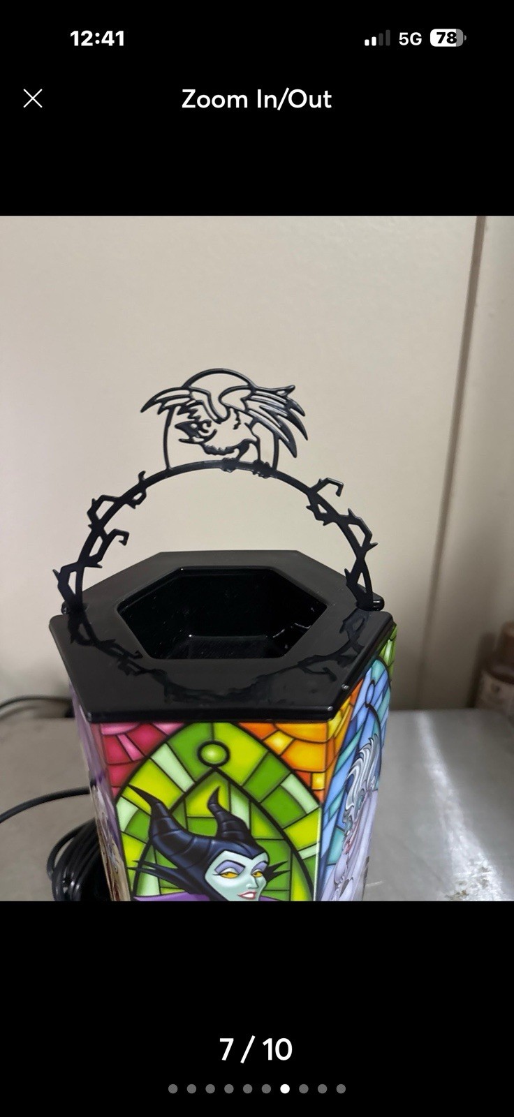 Scentsy Disney Villains Stained Glass Lantern Accent Lamp, Corded Switch