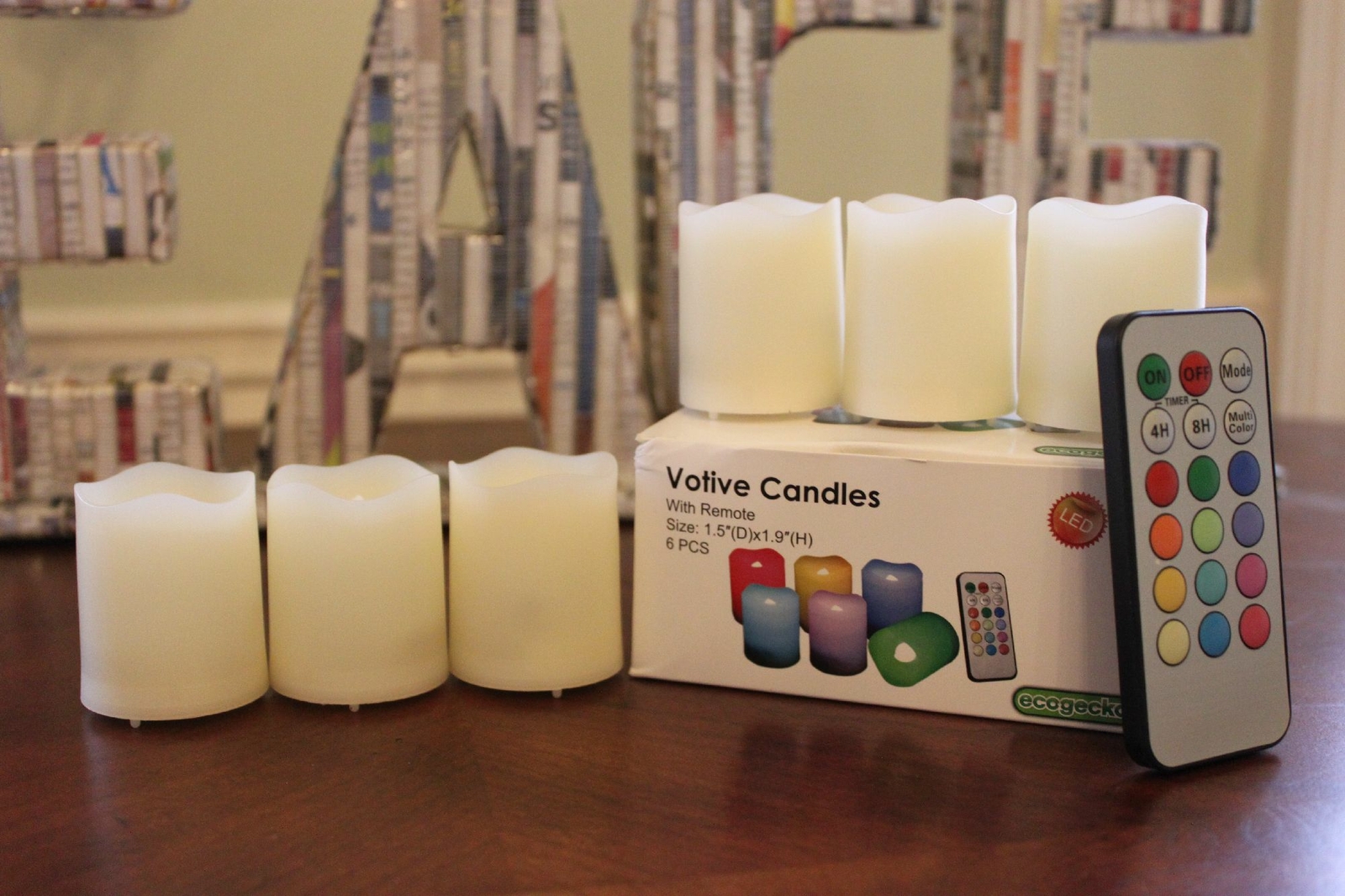 EcoGecko Indoor/Outdoor Remote Controlled Color Changing Votive Candlest