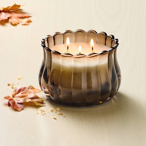 3 Wick Medium Scalloped Glass Jar Candle 12oz – Hearth & Hand™ with Magnolia