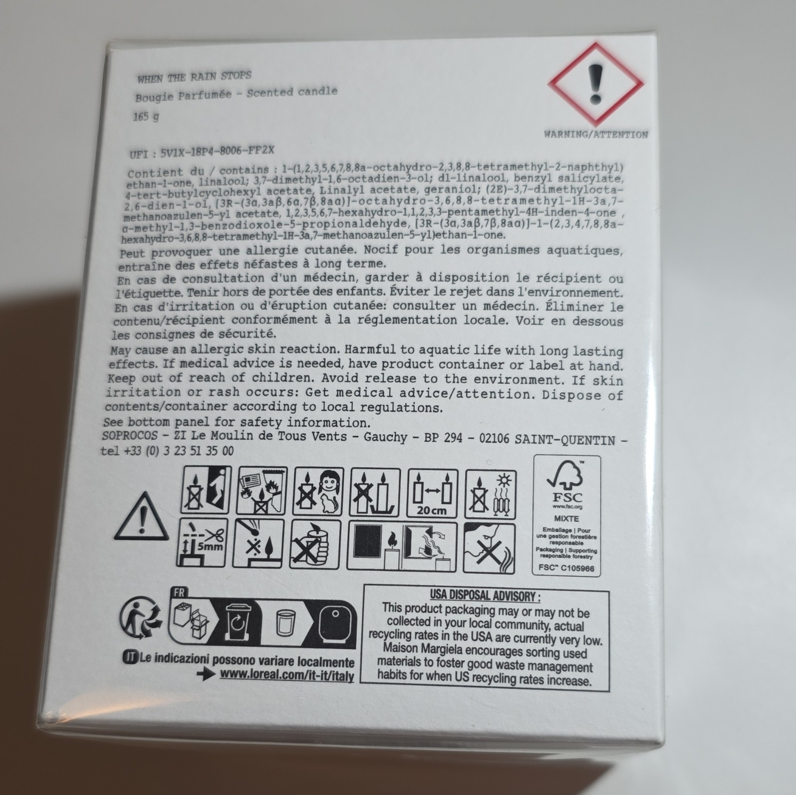 Maison Margiela Replica When the Rain Stops Scented Candle 165g / 5.82oz