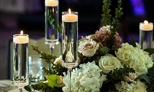 3″ Inch Floating Ivory Candles Unscented Lot of 12 for Wedding, Party, Events