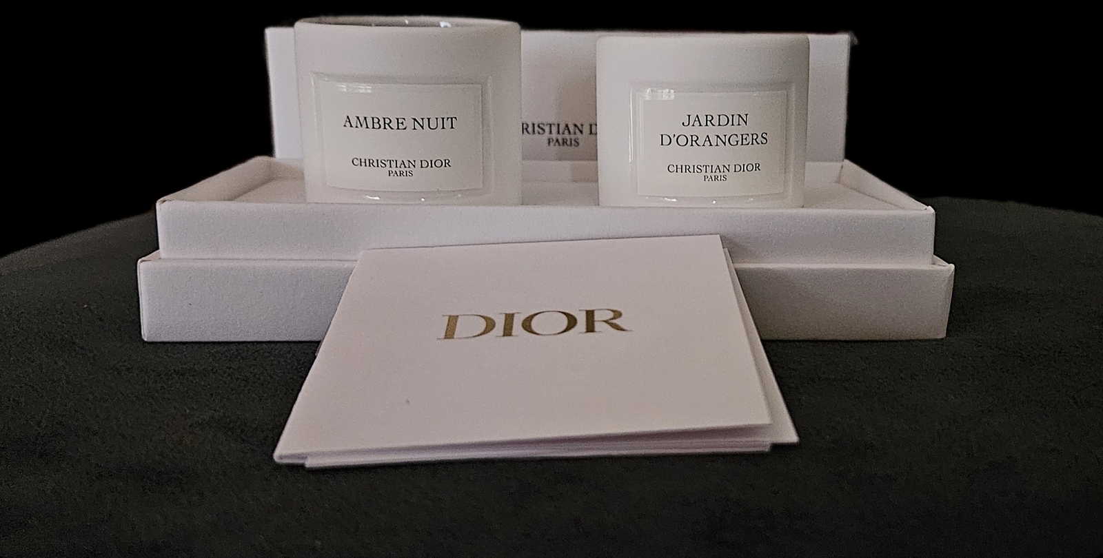 NEW Christian Dior Mini White Ambre Nuit Jardin DOrangers Votive Candle Set