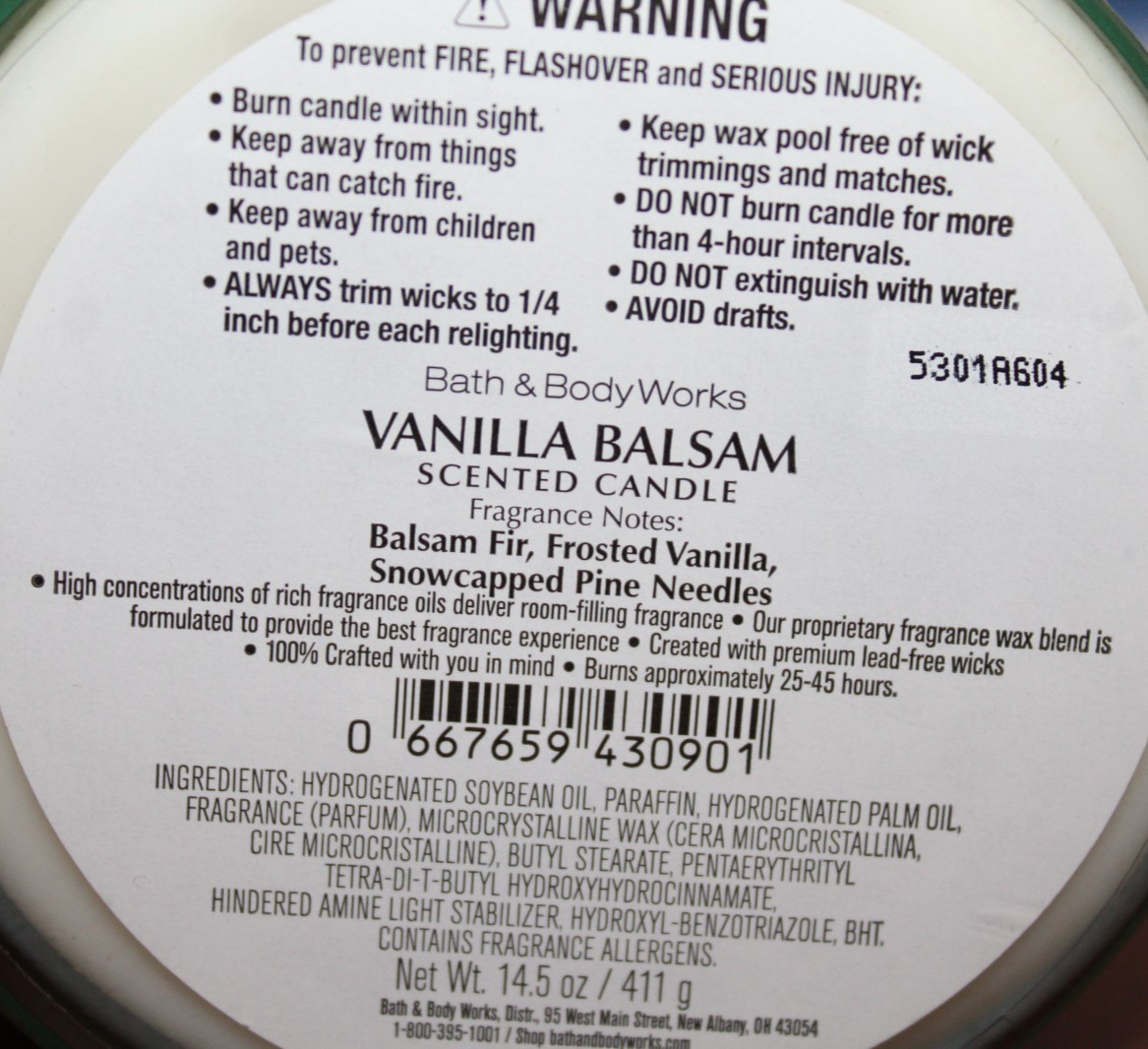 Bath & Body Works VANILLA BALSAM 3 Wick CANDLE 25-45 Hrs 14.5 oz New!