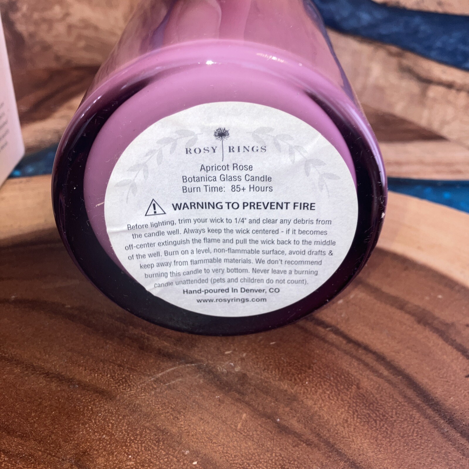 Rosy Rings ( Apricot Rose ) Botanica Glass Candle 17 Oz 85 Hours New.