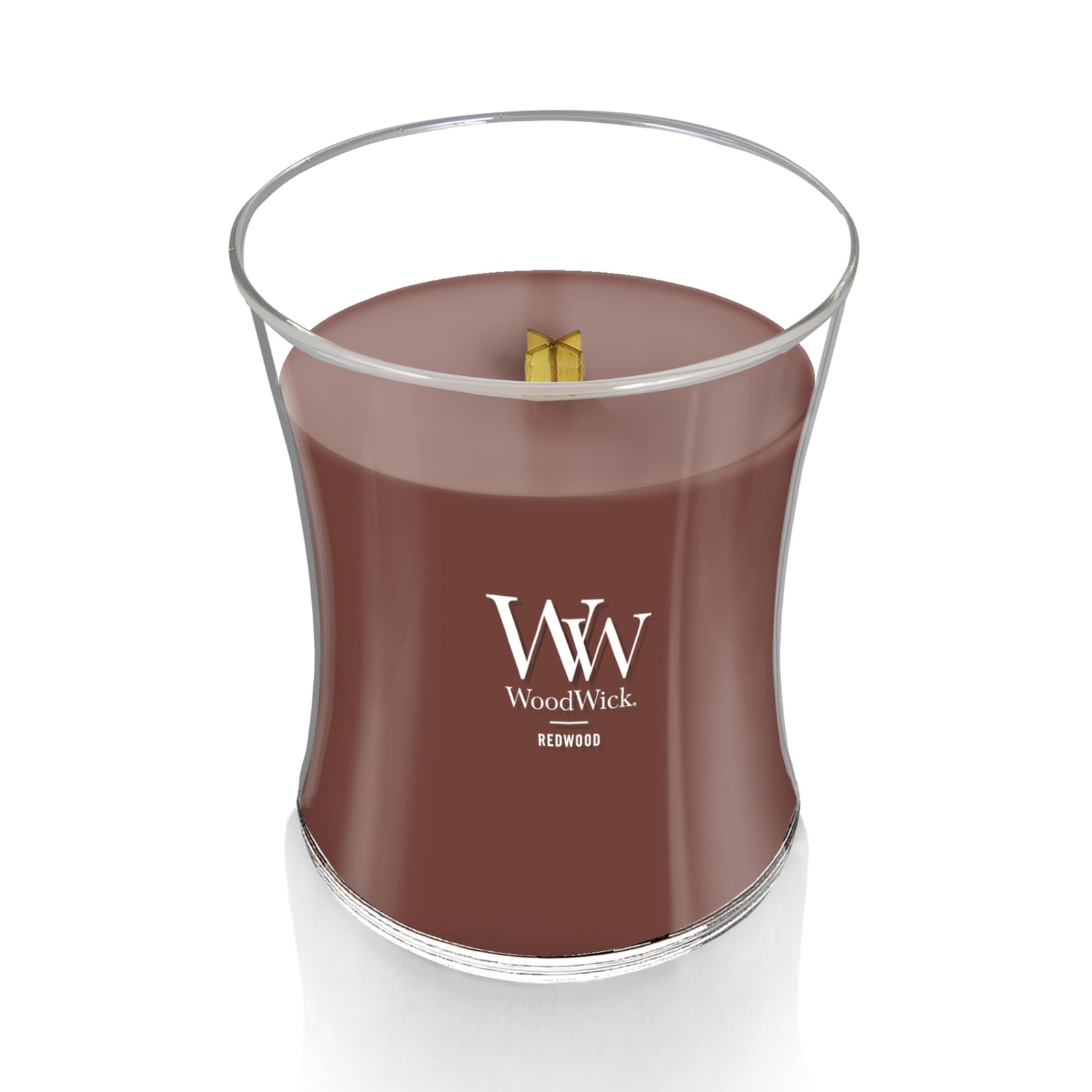 Medium Hourglass Redwood Candle 10oz Fragranced Jar with Wooden Wick 100 Hours