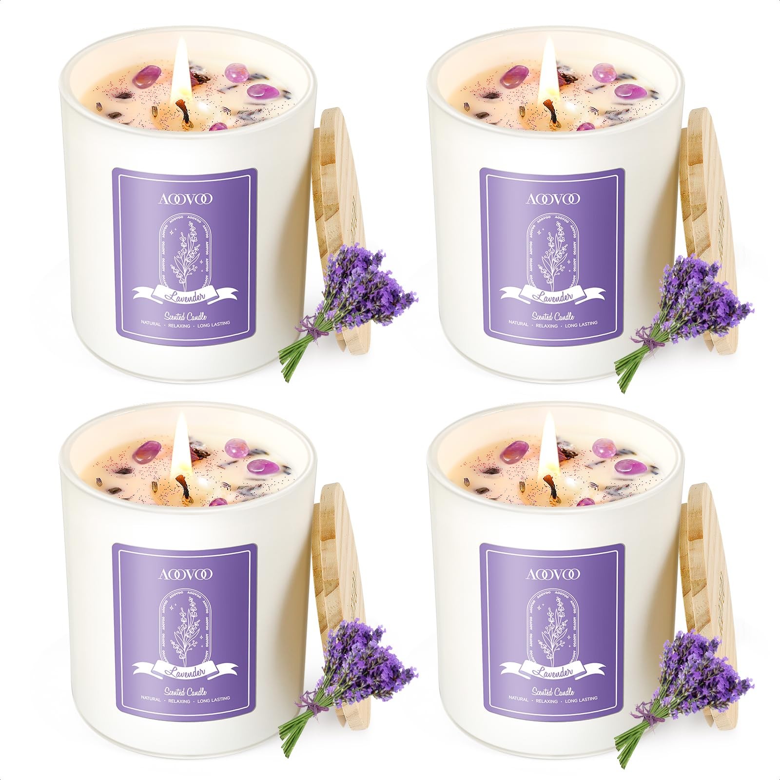 Lavender Candles Set for – 4 Pack Candles for Home Scented, Aromatherapy Cand…