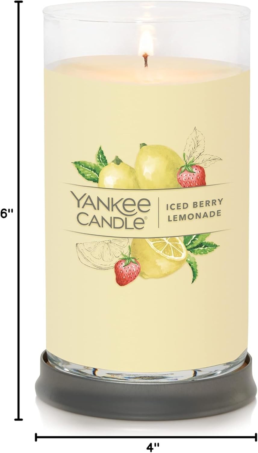 Yankee Candle Medium Pillar Candle Iced Berry Lemonade 14.25 oz