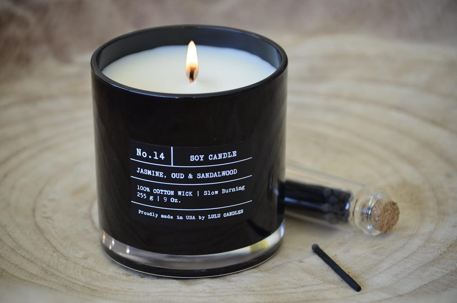 | Jasmine, Oud & Sandalwood | Luxury Scented Soy Jar Candle | Hand Poured in the