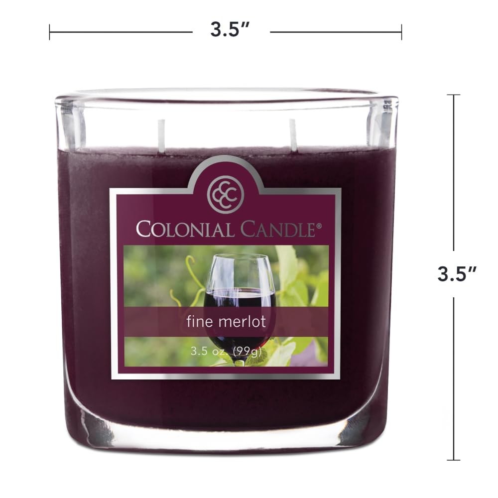 Fine Merlot Scented Jar Candle 2 Wick 3.5 oz Mottled Wax Home Fragrance
