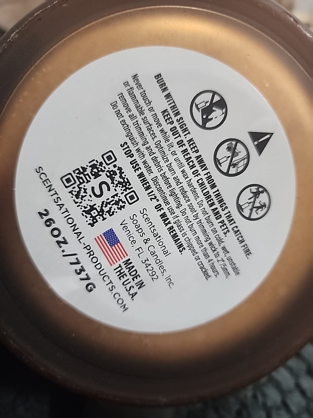 Scentsational GOLDEN CYPRESS & SUEDE Soy Wax Blend Large 3 Wick Candle 26oz NEW