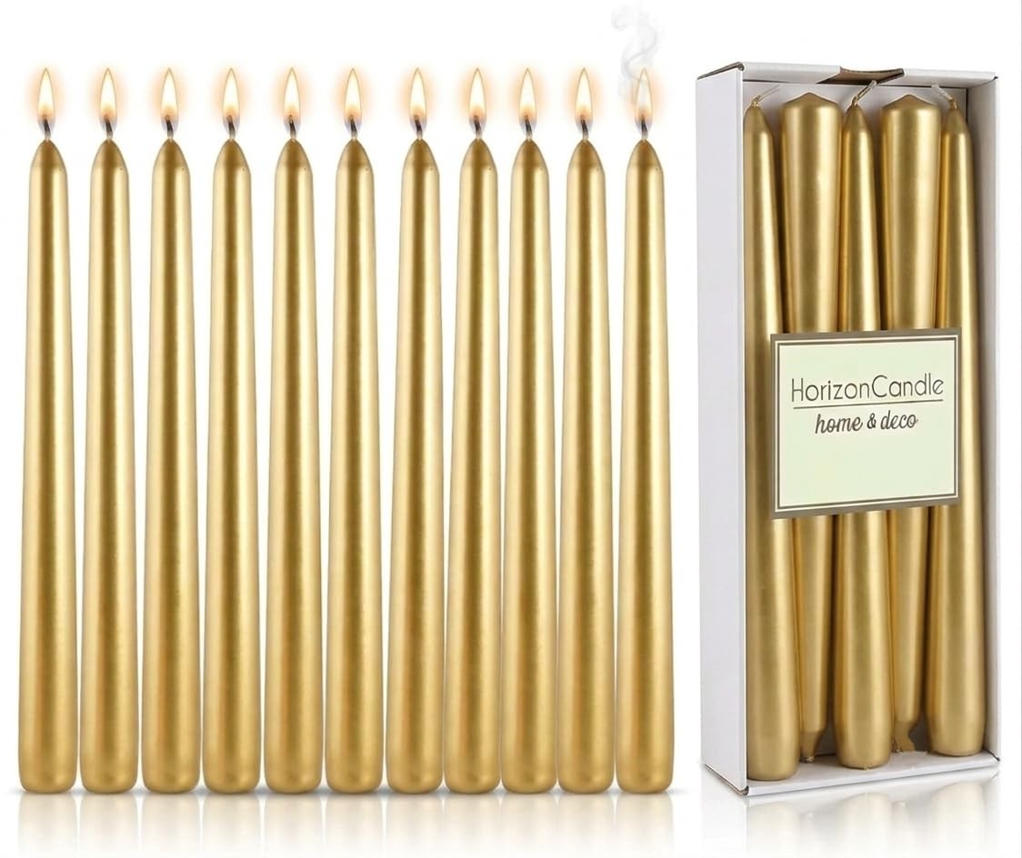 Horizon Candle Unscented 10 in. Taper Candle Smokeless & Dripless Set of 10