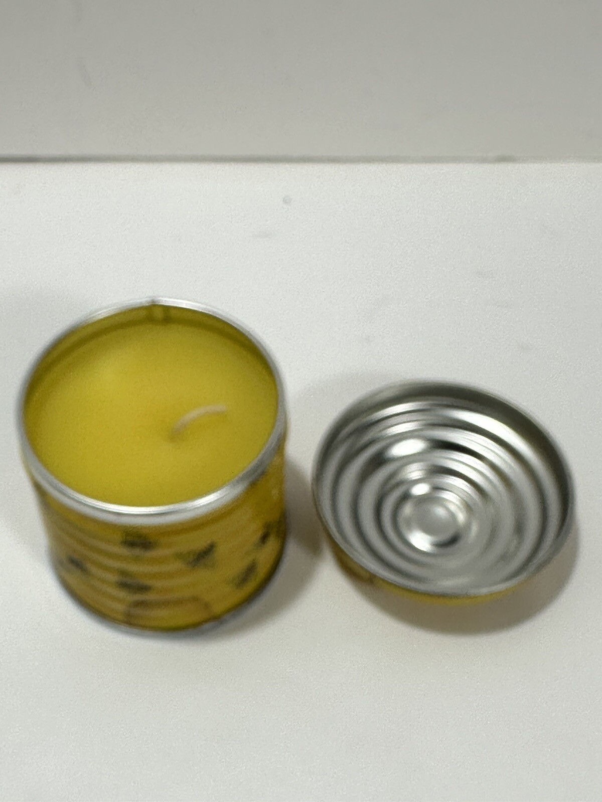 Vintage Beehive Bee Yellow Tin Candle Set Of 4 Made In Switzerland Very Rare!