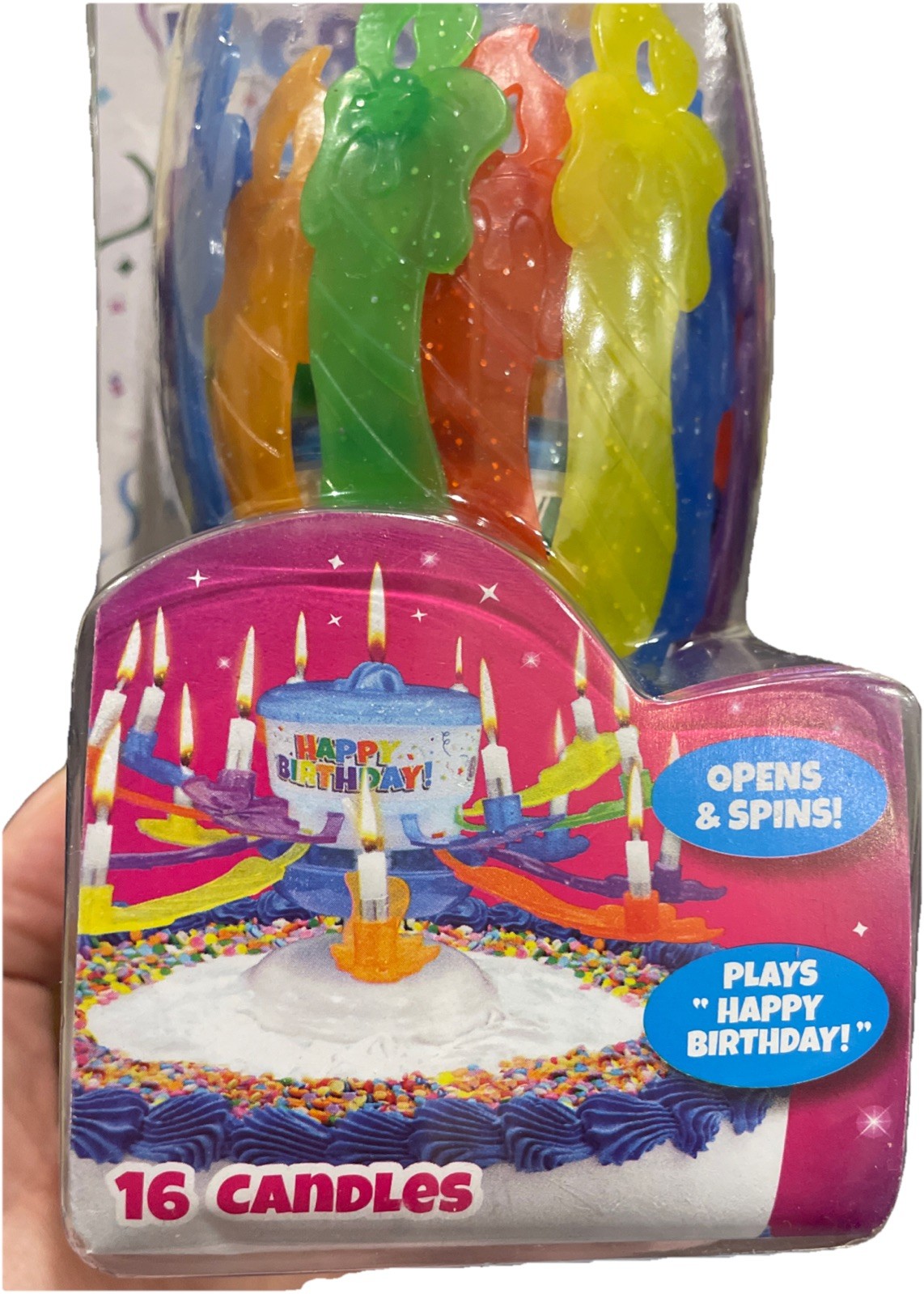 Glitter Incredible Candle 16 Candles Opens Spins Plays Happy Birthday New In Box