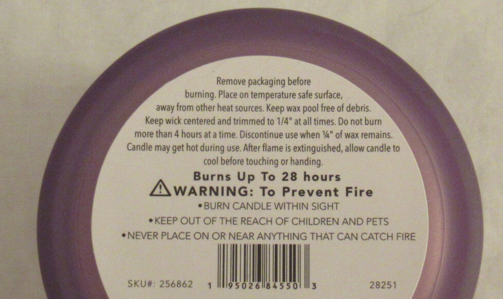 Kirkland’s 13 oz Large Jar 3-Wick Candle 28-32 hours No. 6 LAVENDER FIG