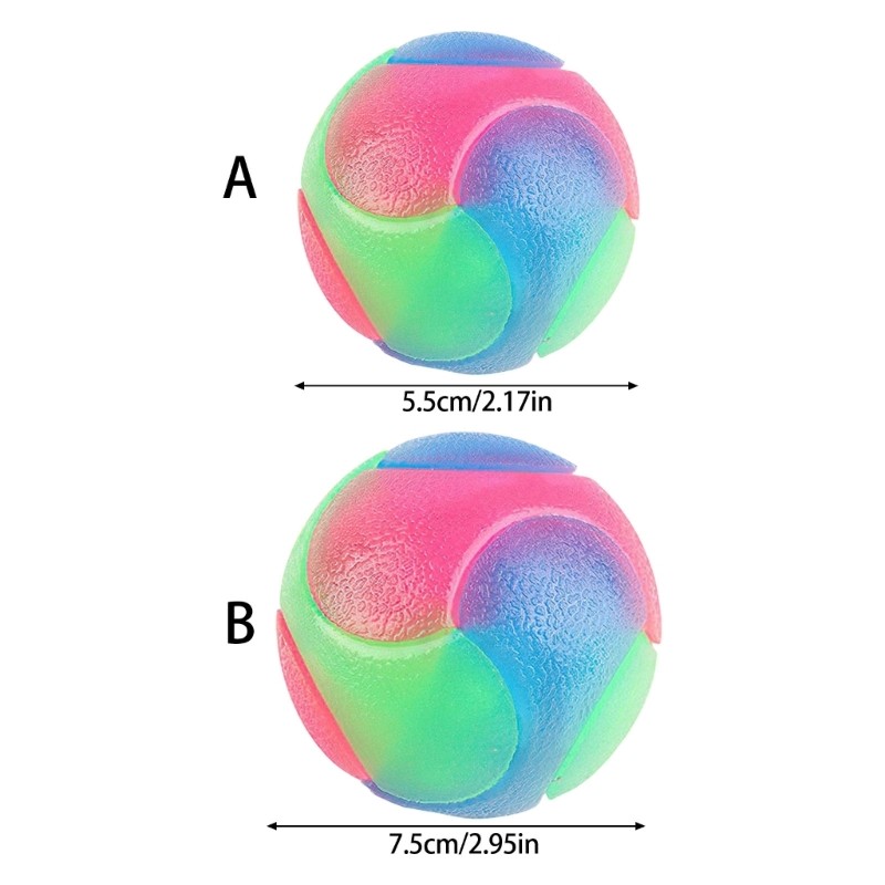 Colorful Pet Ball With Flashing Light For Indoor Outdoor Night time Activity