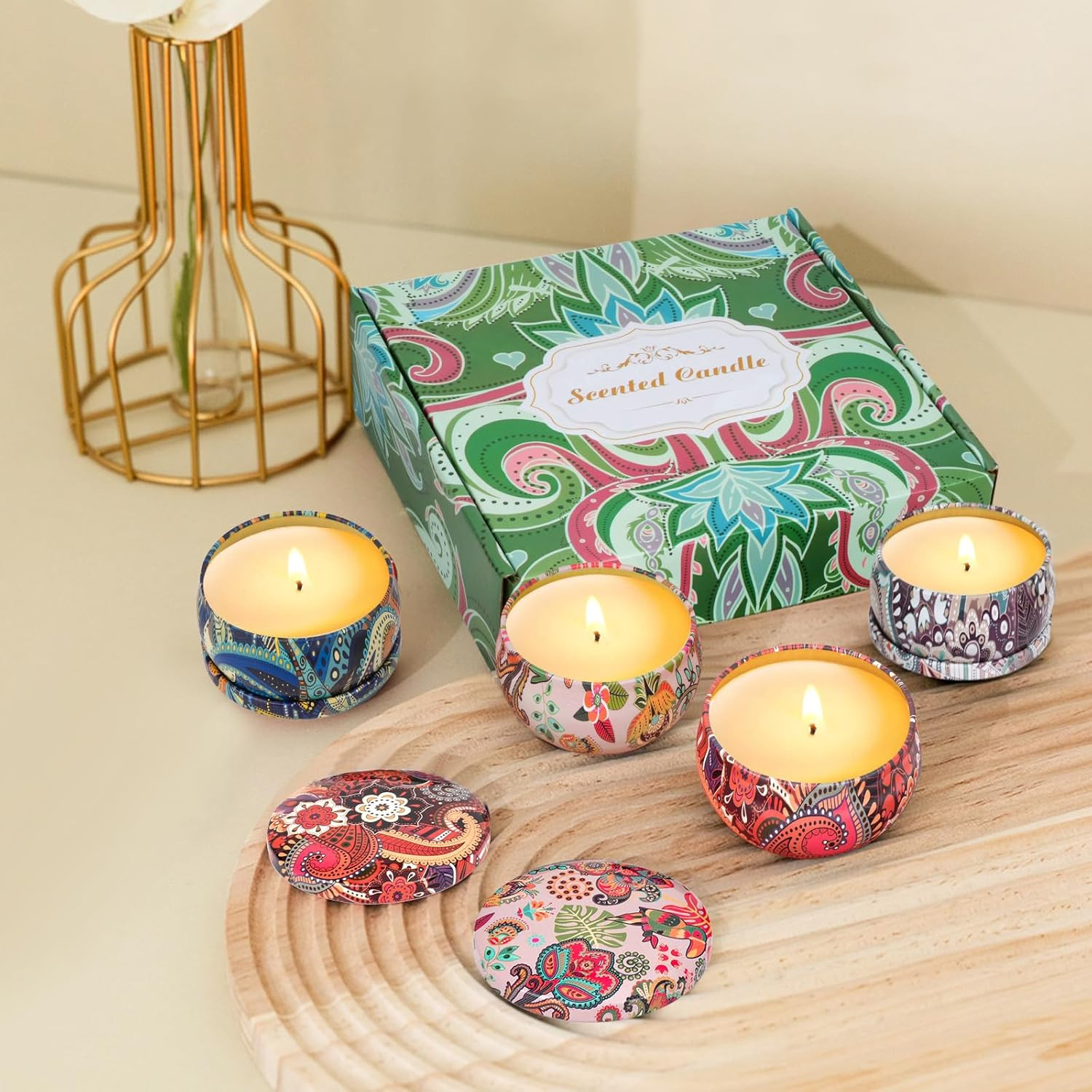 4 Pack Scented Candles Gifts for Women 10oz Home Scented Candles 100Hours Aromat