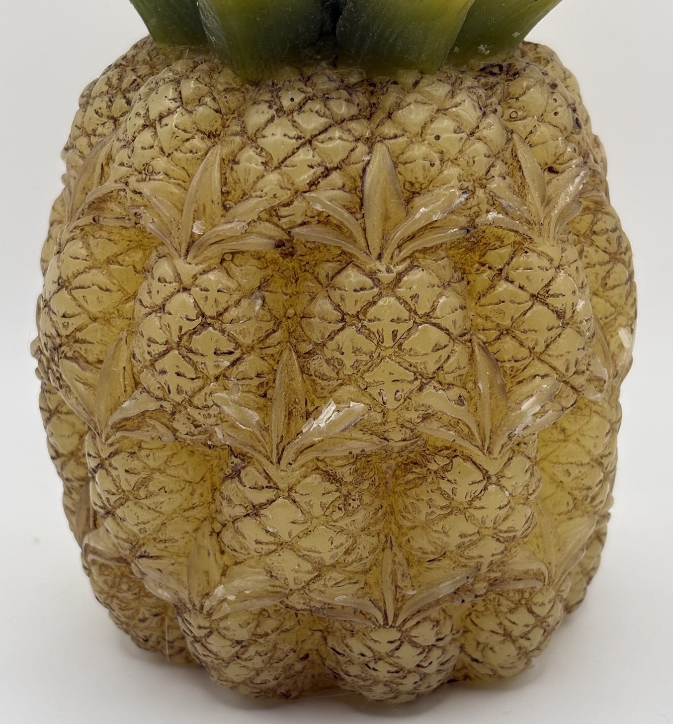 Vintage Siam Karat Figural Pineapple Candle 6” Yellow Tropical Decor NOS