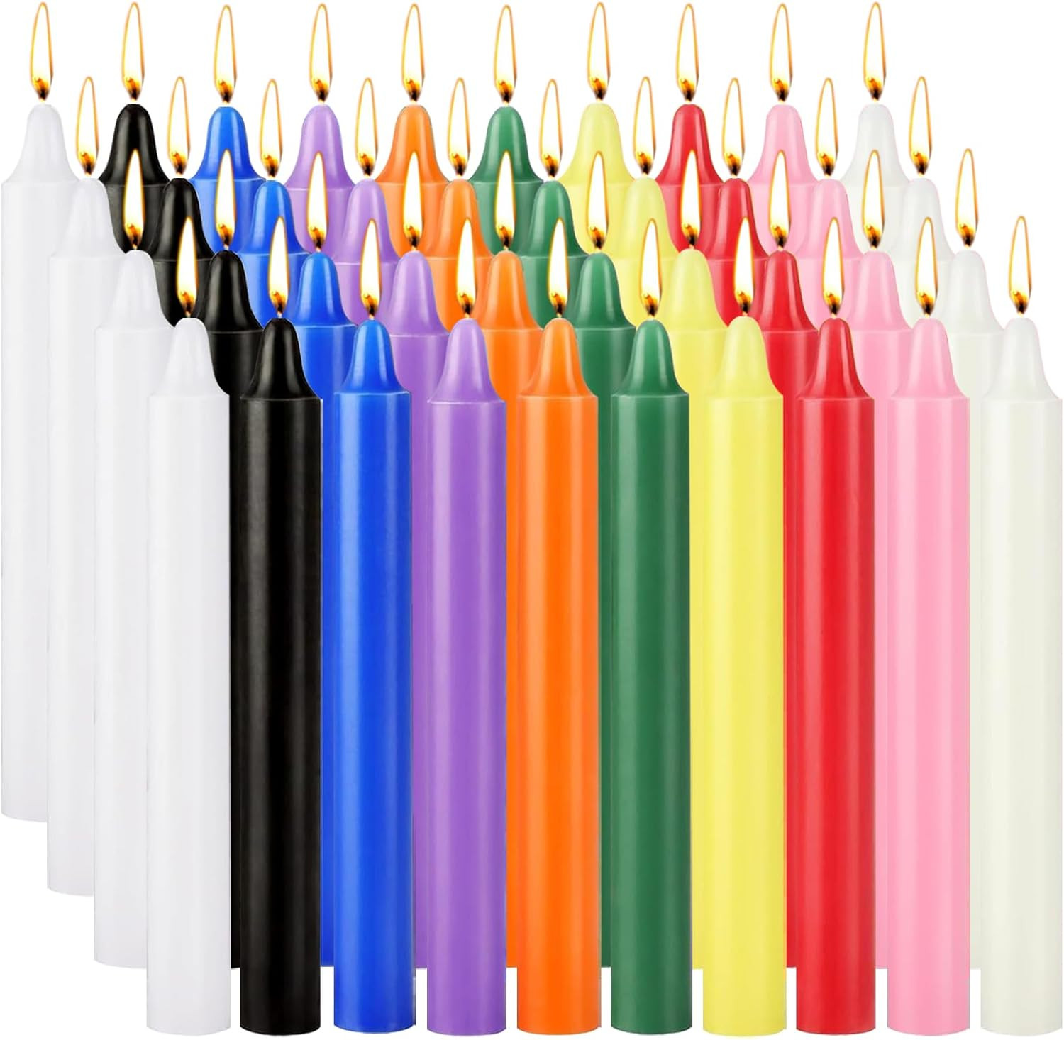 Spell Candles 40 Pack Bulk – 4 Inch Colored Mini Taper Candles for Rituals, Witc