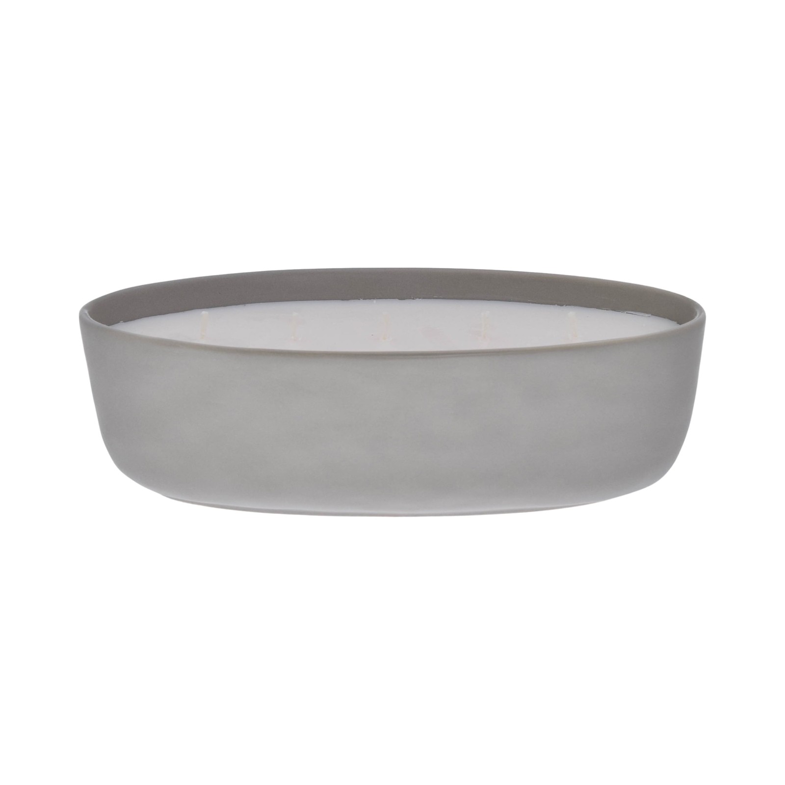 5-Wick 40.5 oz Ceramic Candle, Salted Coconut & Mahogany, Grey