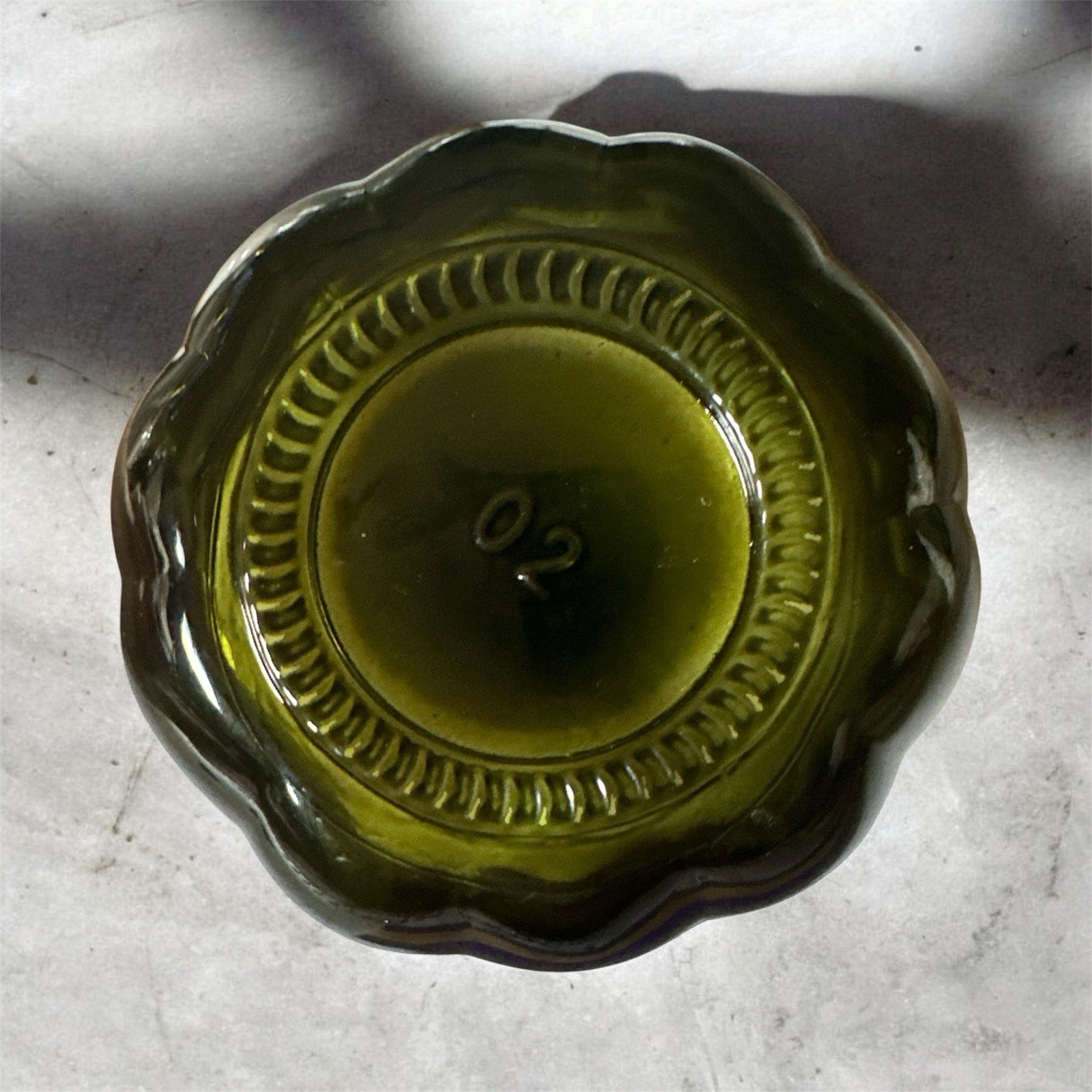 New Green Glass Pumpkin Candle Jar w Lid Fall Autumn Halloween Decor 3”