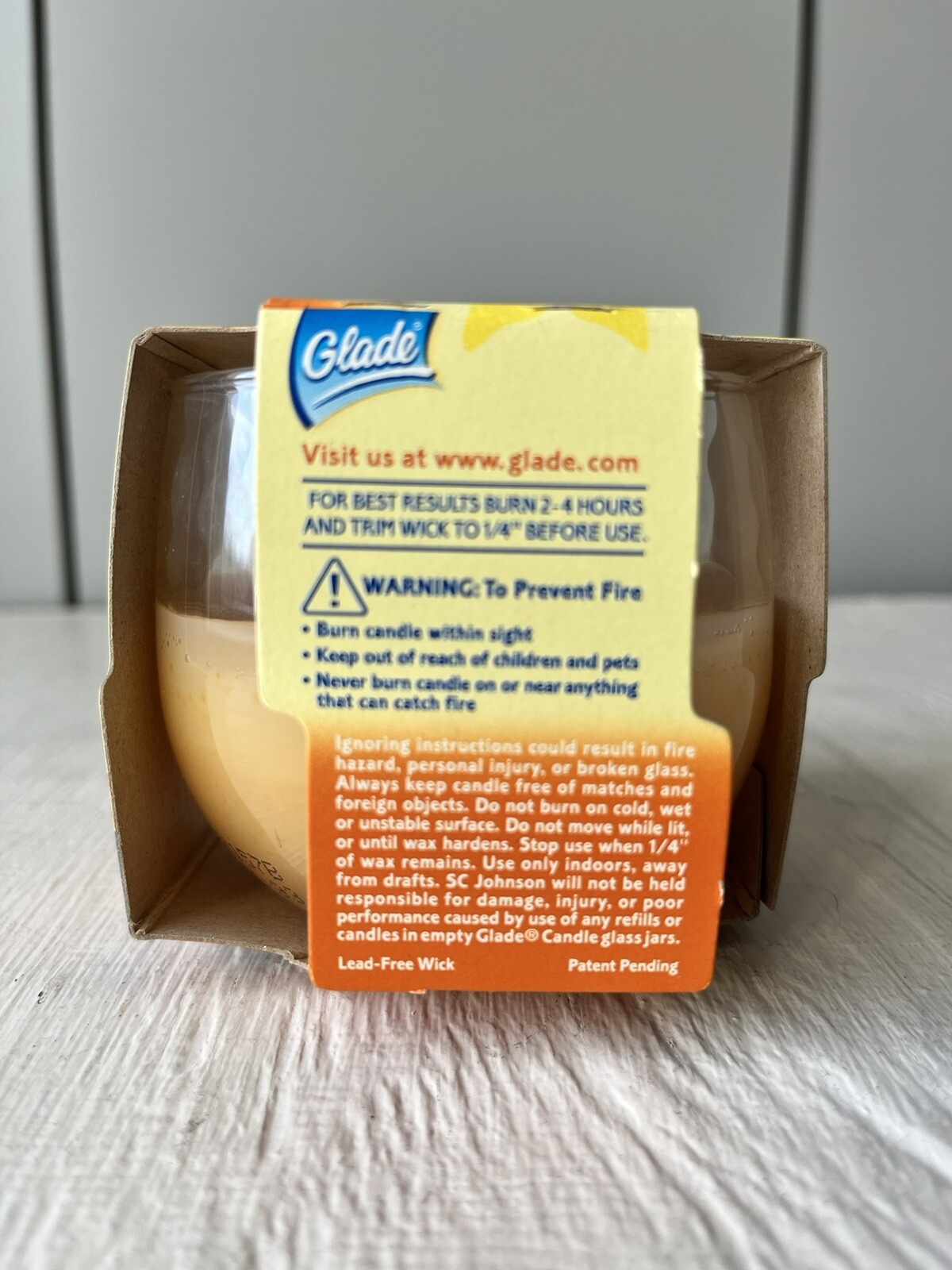 New Vtg 2004 Glade Candle 2in1 Blending Tahitian Dream Papaya 4 oz Canada NOS