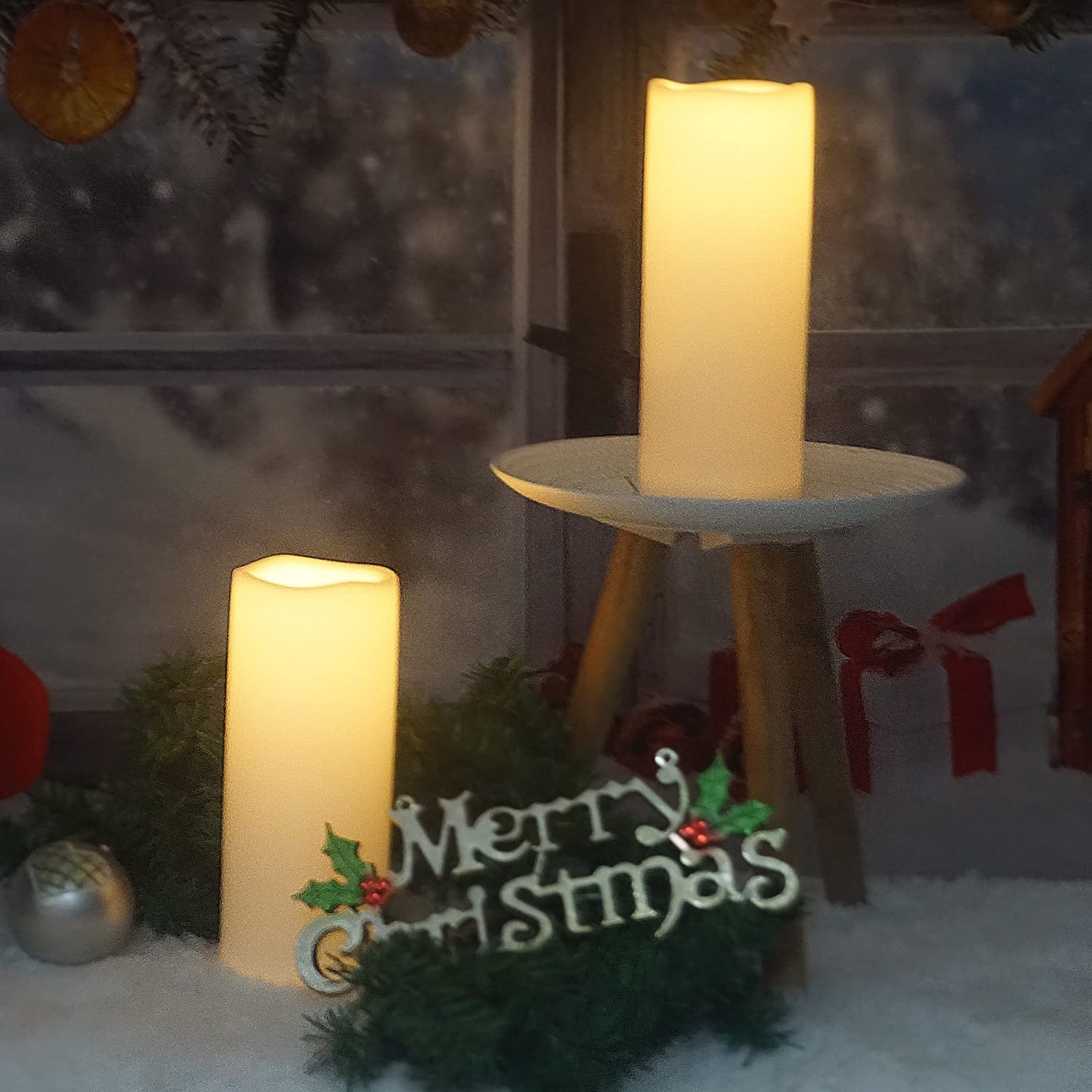 Waterproof Outdoor Battery Operated Flameless Candles with Remote Timer Large Ta