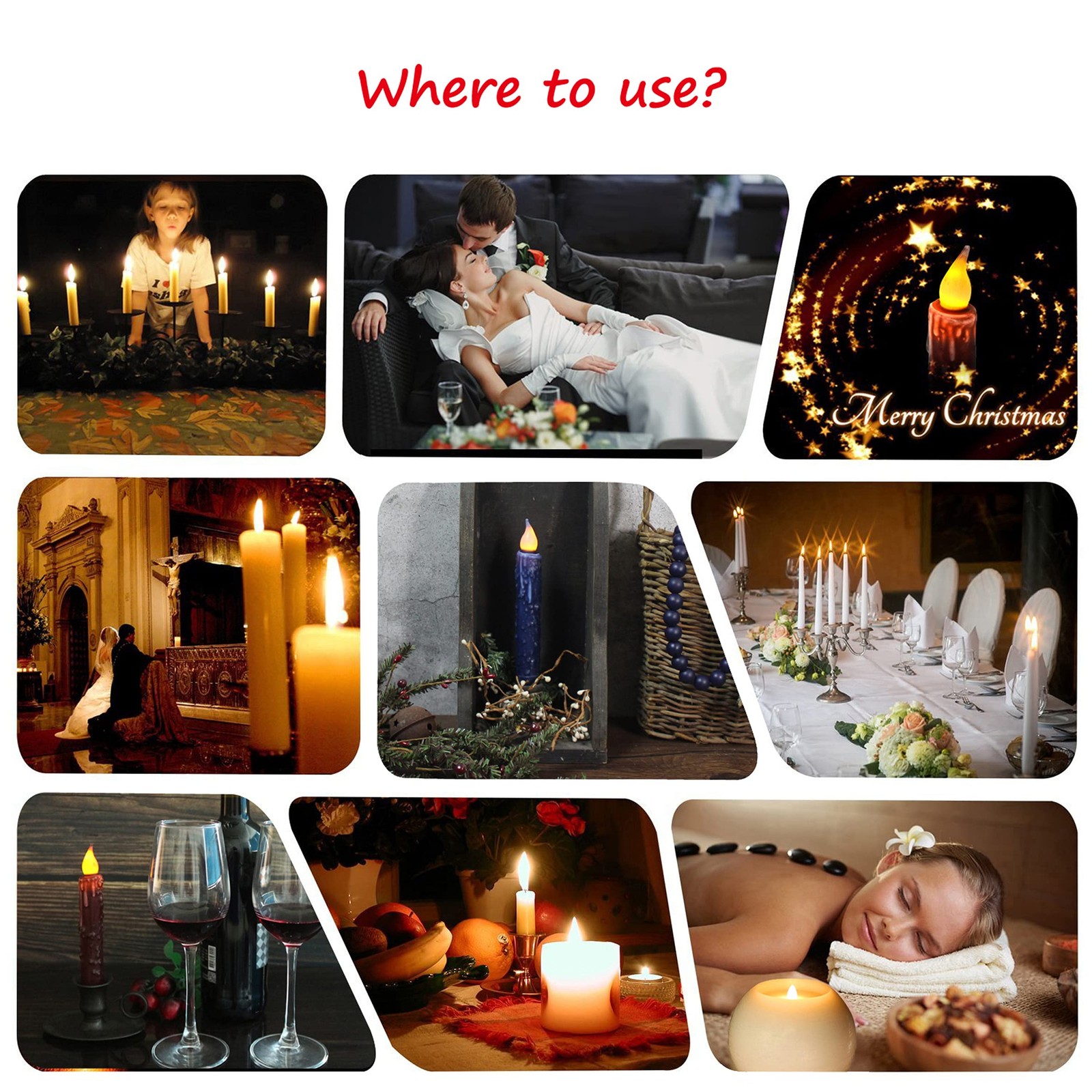 CVHOMEDECO. Real Wax Hand Dipped Battery Operated LED Timer Taper Candles Rus…