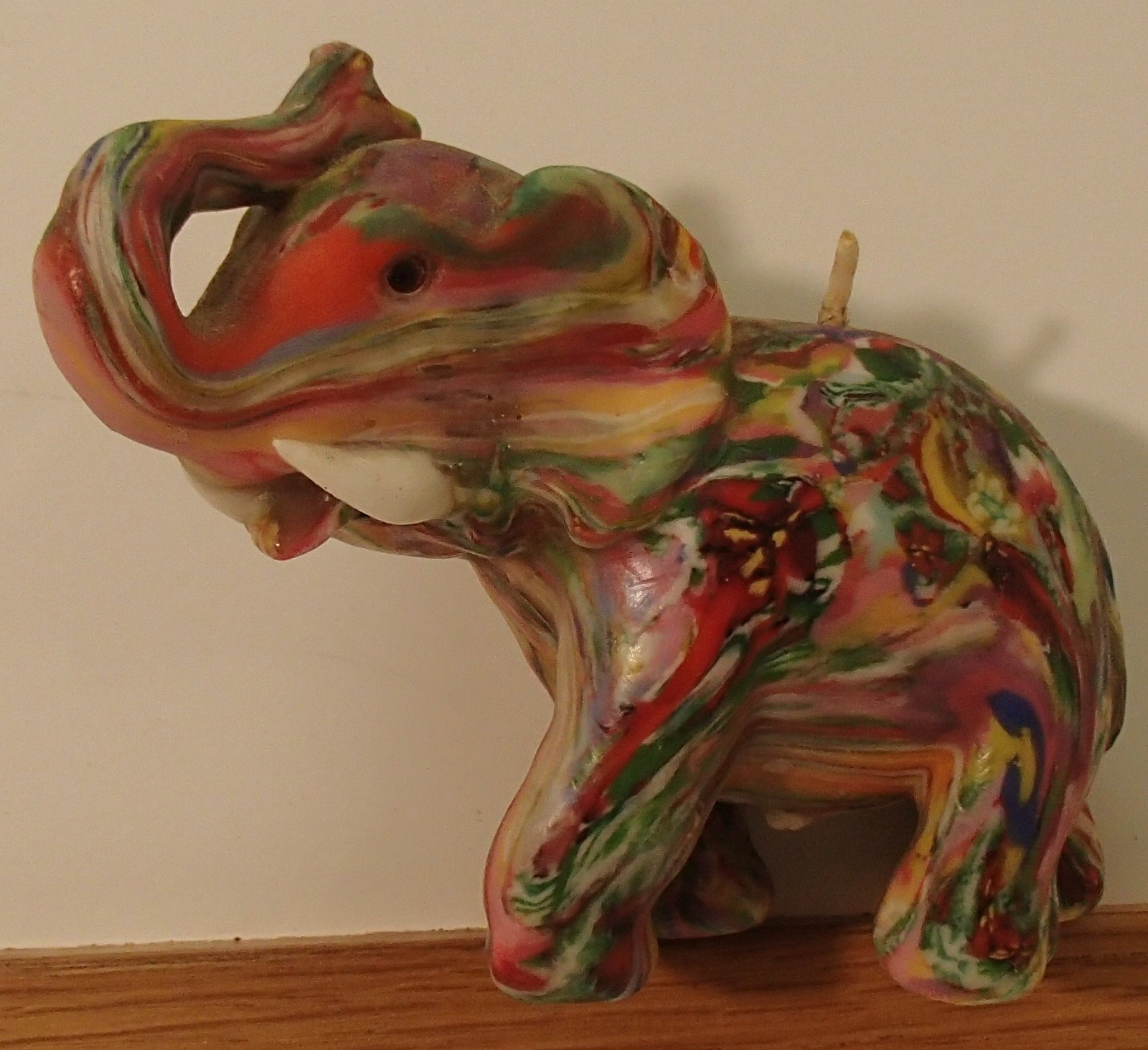 Multi-Color Swirled Elephant Candle 3″ x 4″