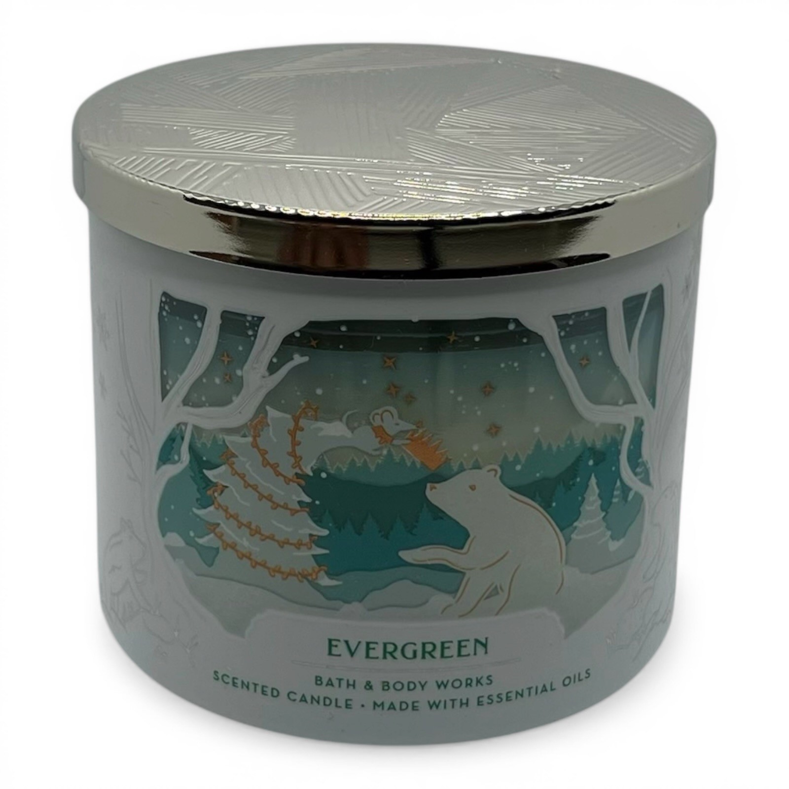 NEW Bath & Body Works Evergreen 3-Wick Candle